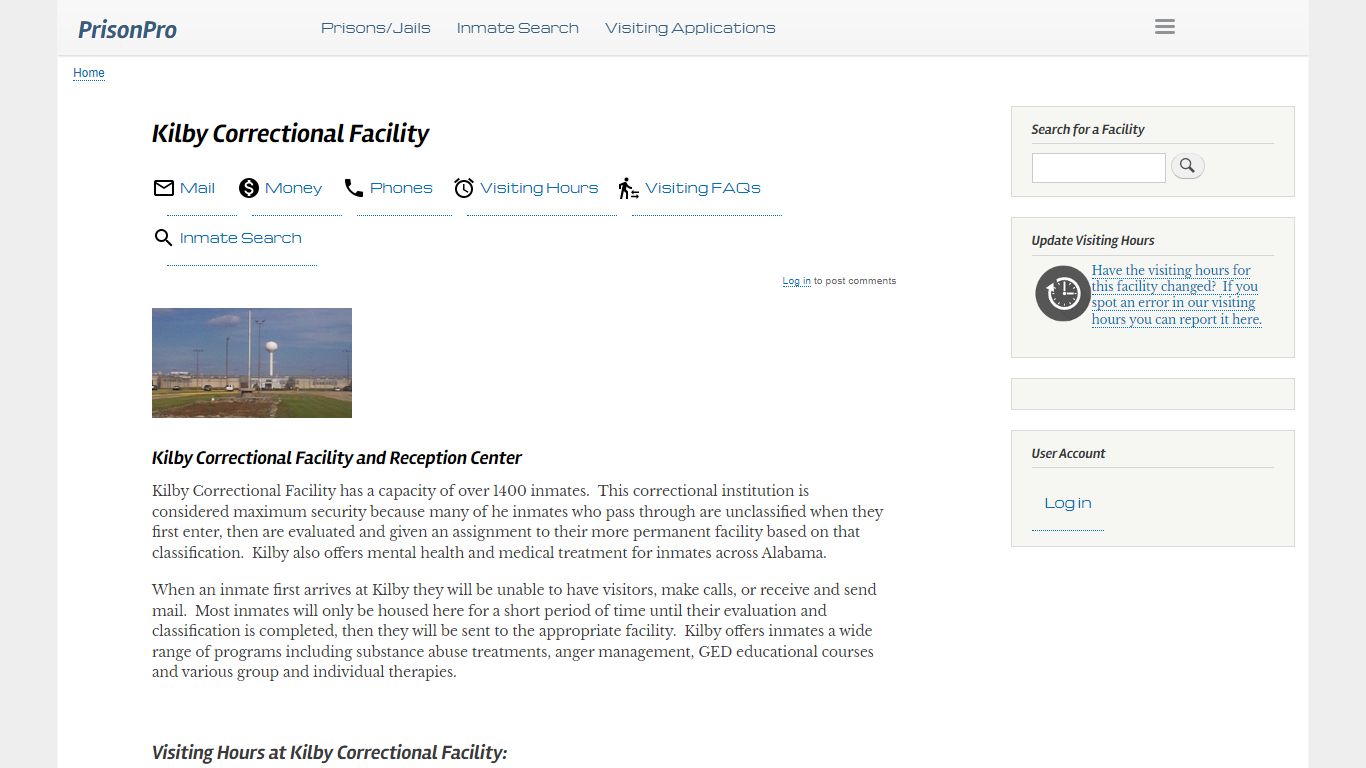 Kilby Correctional Facility Visiting hours, inmate phones ...